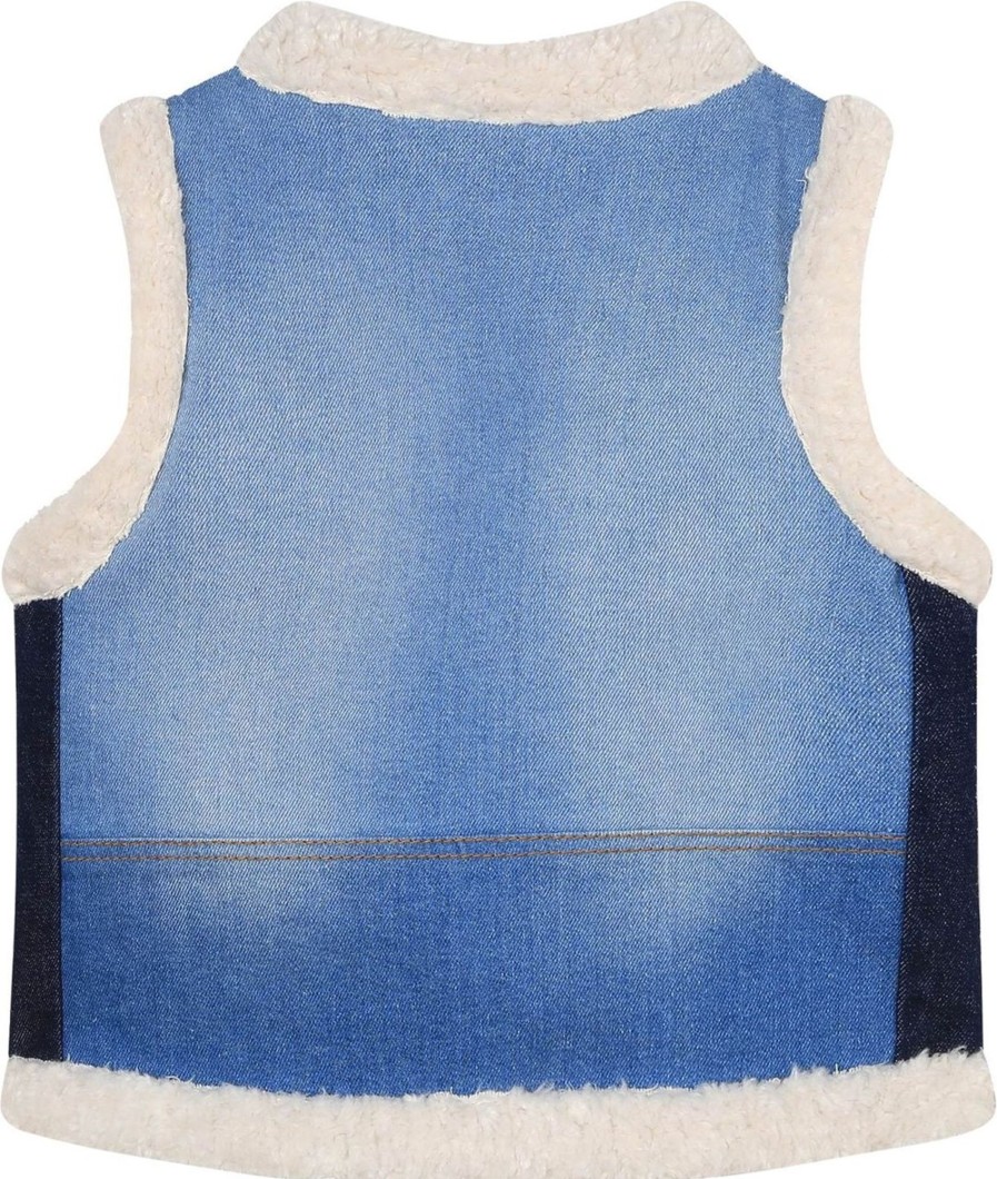 Kids Chloé Vesten | Chloe Bodywarmer Jeans Blauw