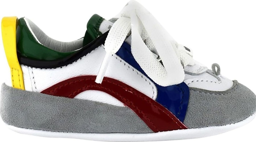 Kids Dsquared2 Schoentjes | Dsquared2 72168 Sneakers Baby Wit/Zwart/Rood/Groen/Blauw Wit