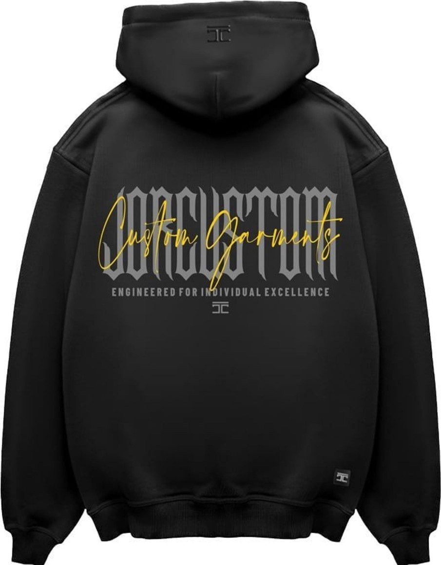 Heren JORCUSTOM | Jorcustom Excellence Zipped Hoodie Black Zwart