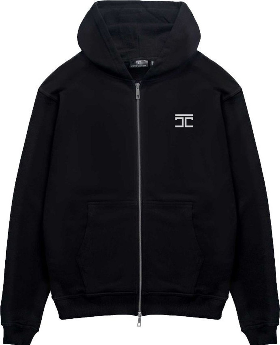 Heren JORCUSTOM | Jorcustom Excellence Zipped Hoodie Black Zwart