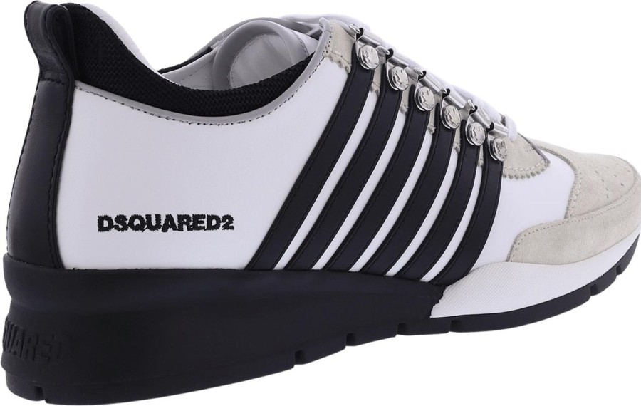 Heren Dsquared2 | Dsquared2 Lace-Up Low Top Sneakers Wit