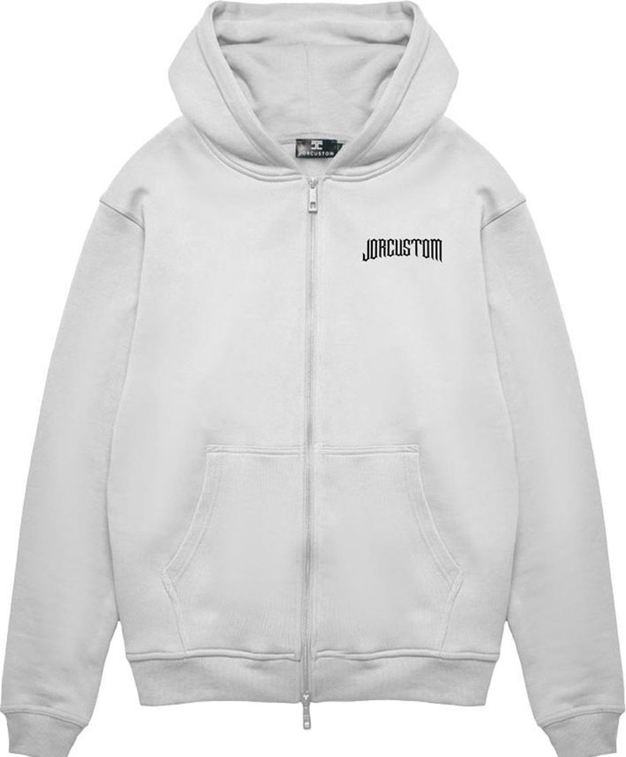 Heren JORCUSTOM | Jorcustom Magnetic Zipped Hoodie Lightgrey Grijs