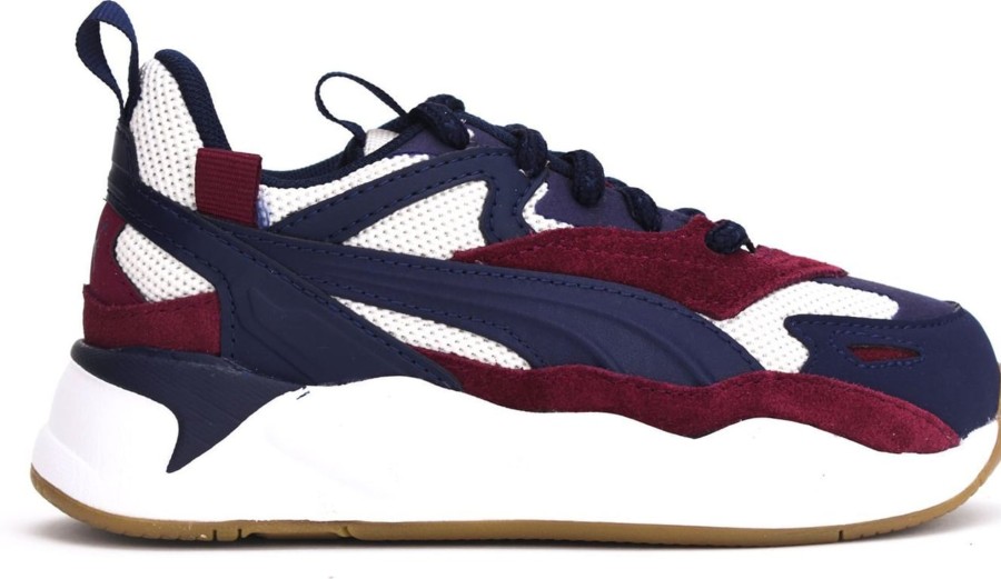 Kids Puma Sneakers | Puma Rs-X Efect Jr Sneaker Bordeau-Navy Blauw