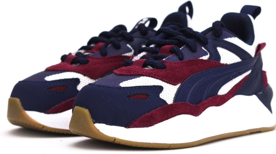 Kids Puma Sneakers | Puma Rs-X Efect Jr Sneaker Bordeau-Navy Blauw