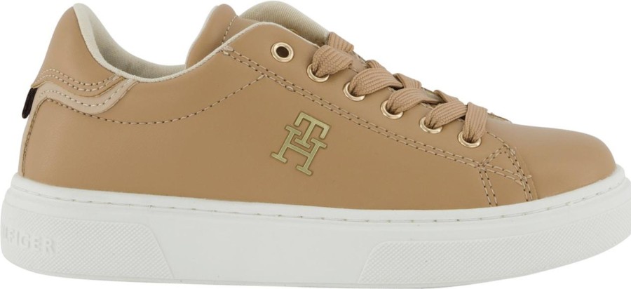 Kids Tommy Hilfiger Sneakers | Tommy Hilfiger Tommy Hilfiger Kinder Meisjes Sneakers Camel Taupe