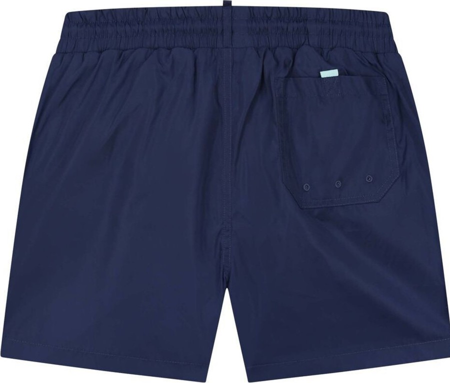 Heren Malelions | Malelions Captain Swimshort - Navy/Light Blue Blauw