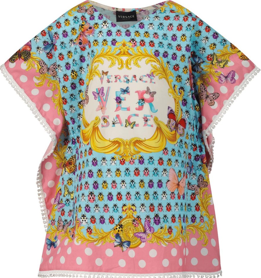 Kids Versace Badkleding | Versace Versace Kinder Meisjes Zwemkleding Blauw Blauw