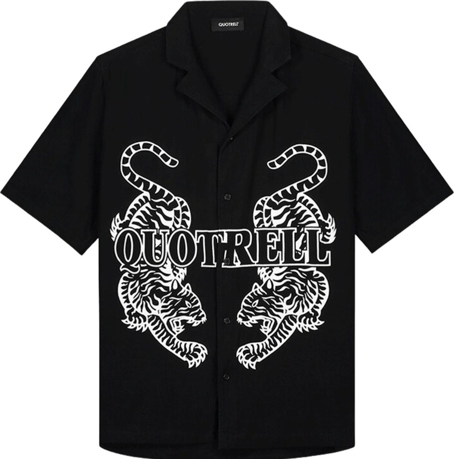 Heren Quotrell | Quotrell Laos Shirt | Black/White Zwart