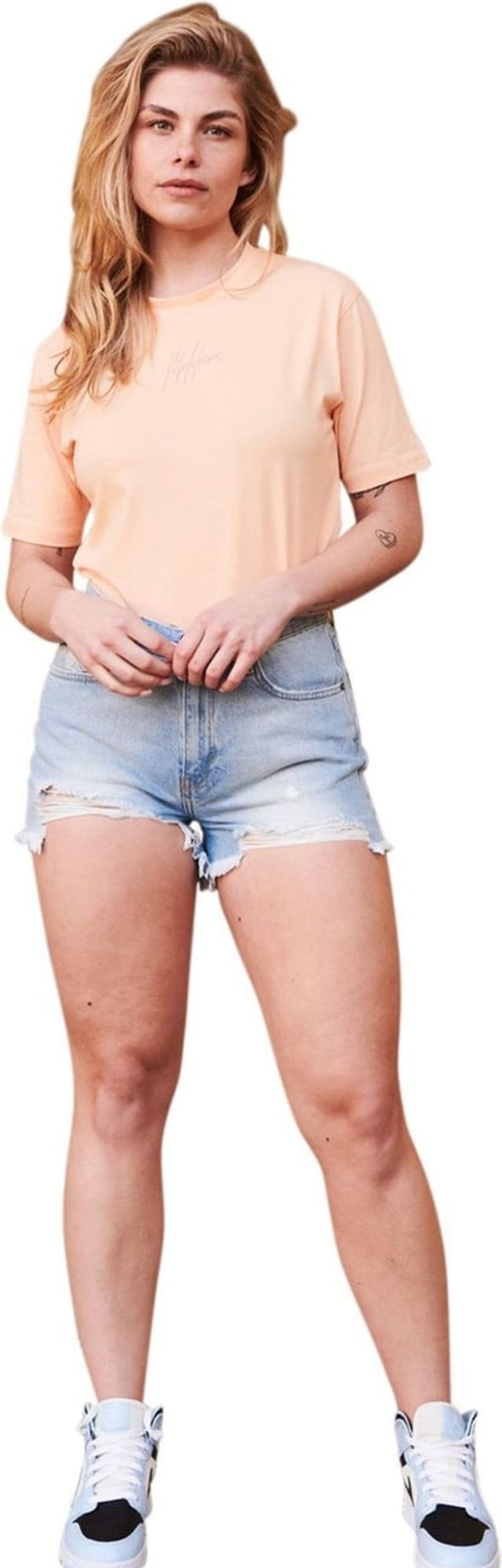 Dames Malelions | Malelions Damaged Denim Short - Light Blue Blauw