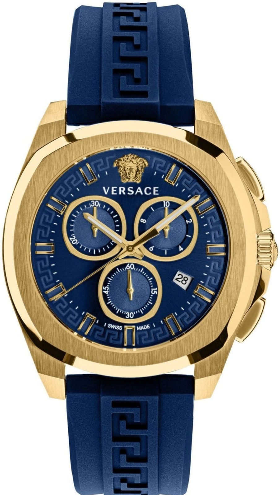 Heren Versace | Versace Ve7Ca0323 Chrono Geo Horloge 43 Mm Blauw