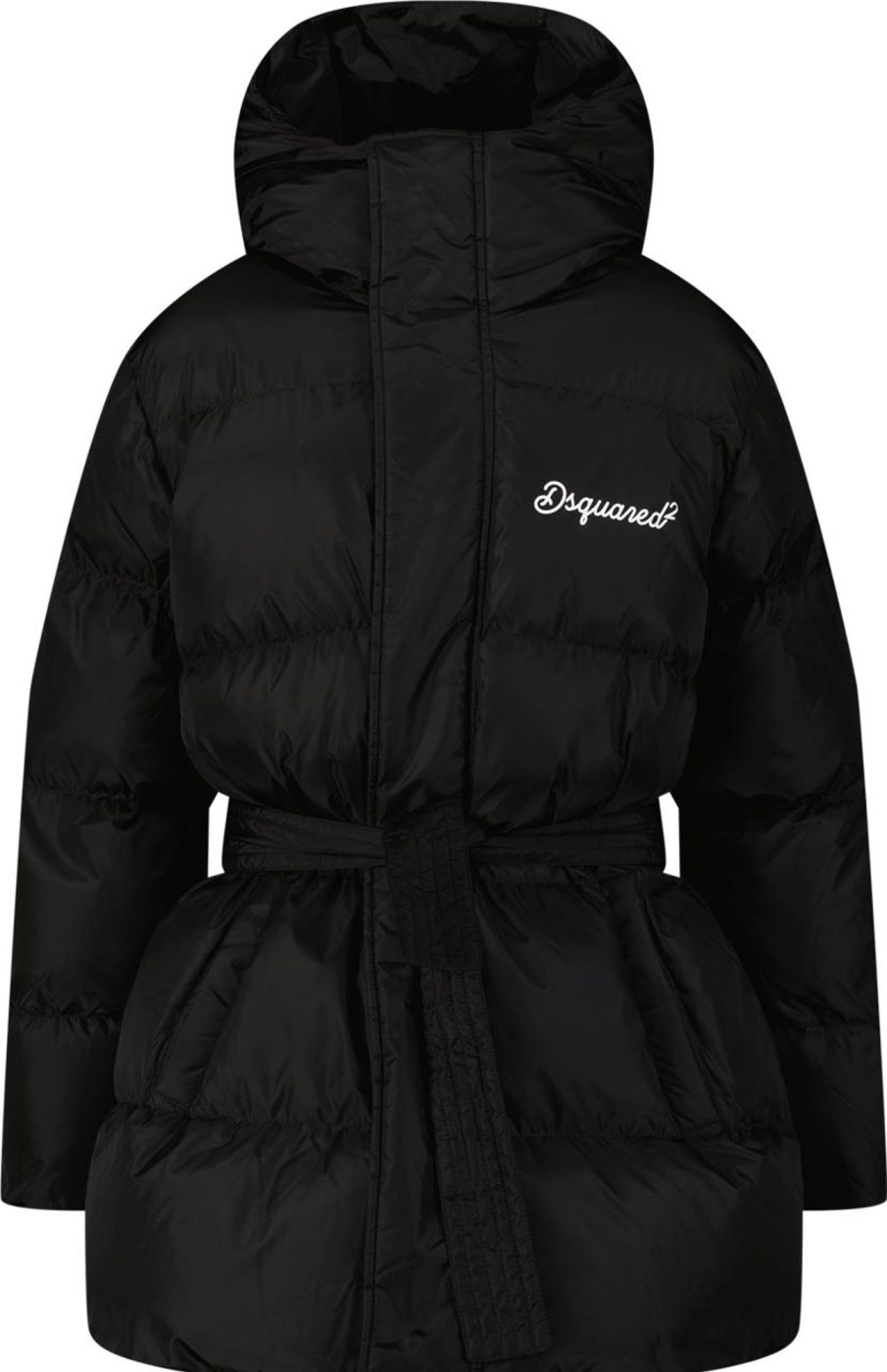 Kids Dsquared2 Tassen | Dsquared2 Dsquared2 Kinder Meisjes Jas Zwart Zwart