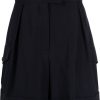 Dames Alexander McQueen | Alexander Mcqueen High-Waisted Cargo Shorts Blauw