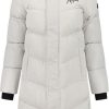 Dames Malelions | Malelions Signature Long Puffer Jacket - Grey Grijs