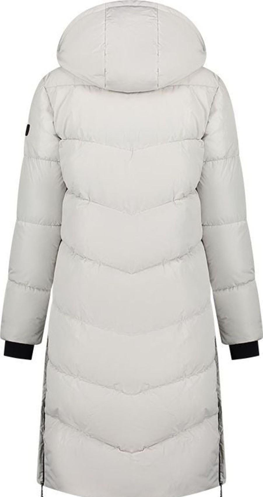 Dames Malelions | Malelions Signature Long Puffer Jacket - Grey Grijs