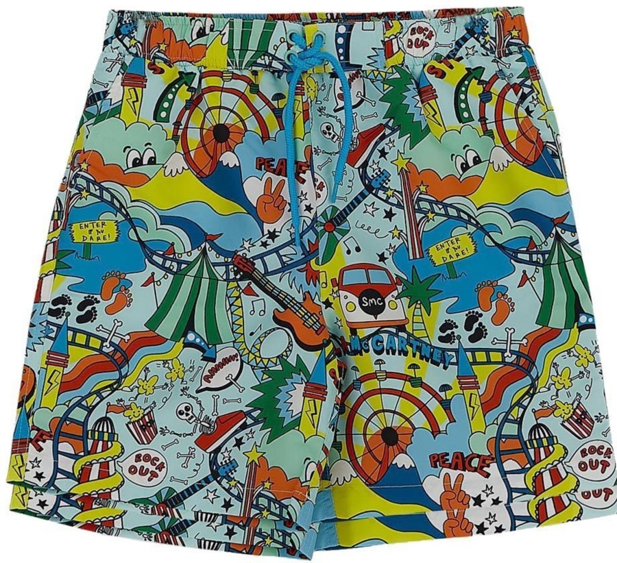 Kids Stella McCartney Badkleding | Stella Mccartney Swimming Shorts Blauw