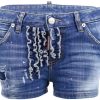 Kids Dsquared2 Shorts | Dsquared2 Girls Short Jeans Ruffle Blauw