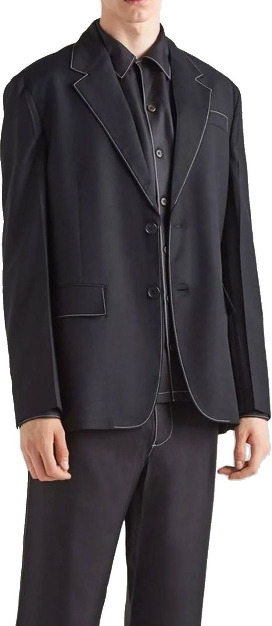 Heren Prada | Prada Prada Wool Blazer Zwart