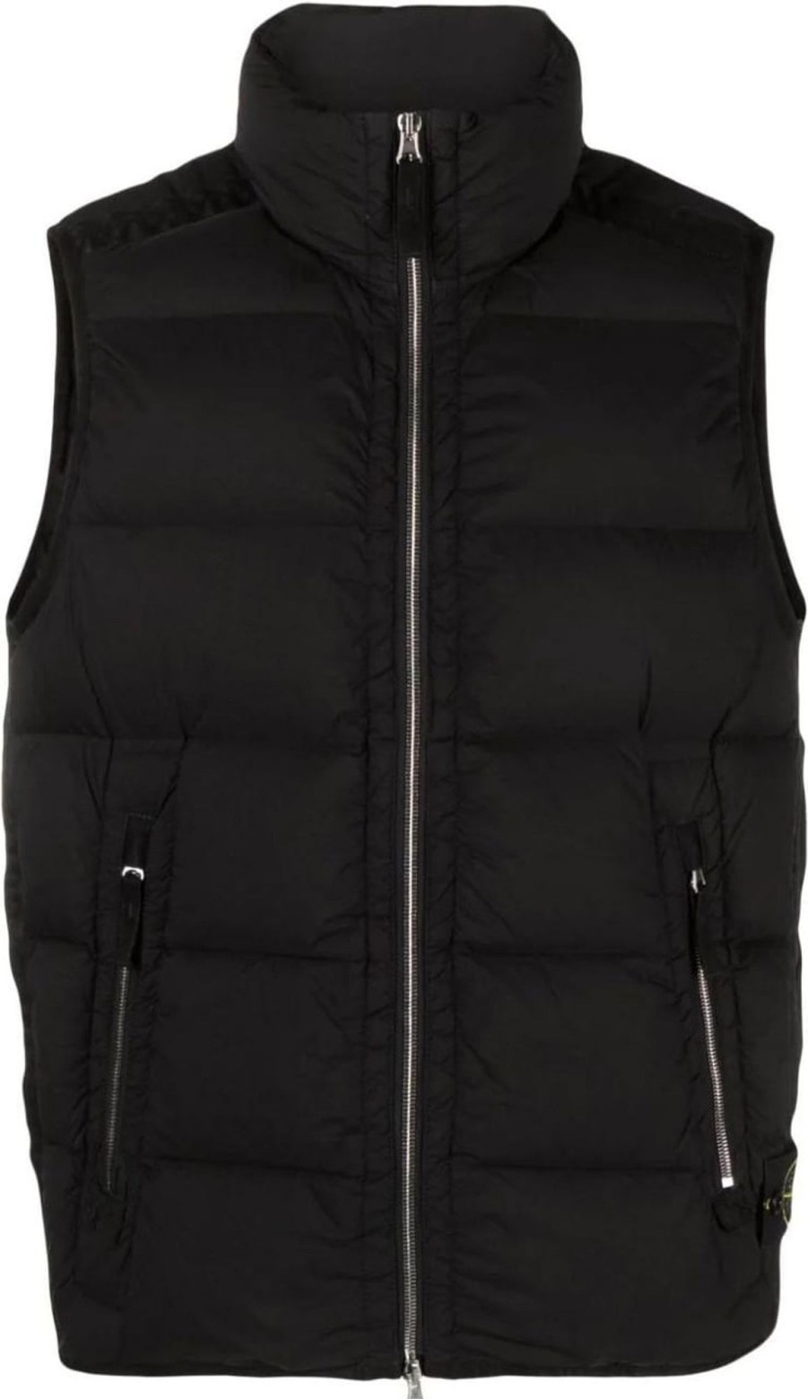 Heren Stone Island | Stone Island Zip-Up Padded Gilet Zwart