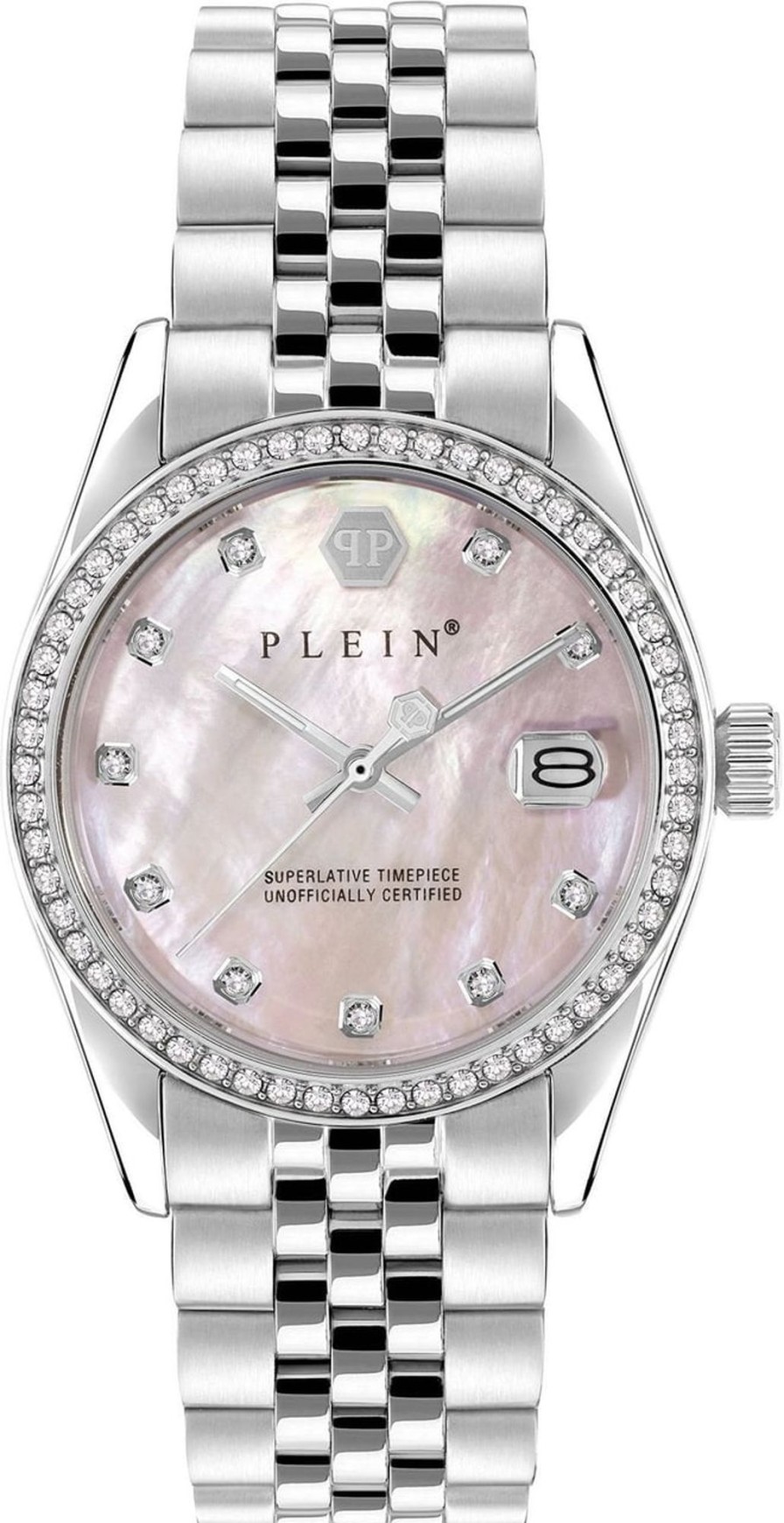 Dames Philipp Plein | Philipp Plein Date Superlative Pwyaa0123 Dameshorloge 34 Mm Roze