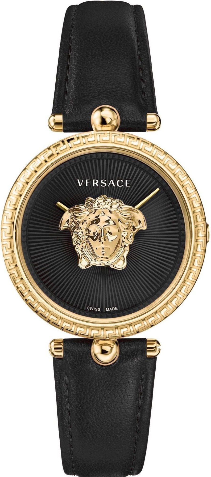 Dames Versace | Versace Vecq01120 Palazzo Dames Horloge 34 Mm Zwart