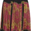 Dames Versace Jeans Couture | Versace Jeans Couture Foulard Print Pleated Skirt Roze