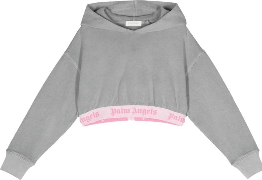 Kids Palm Angels Tops | Palm Angels Palm Angels Sweaters Grey Grijs