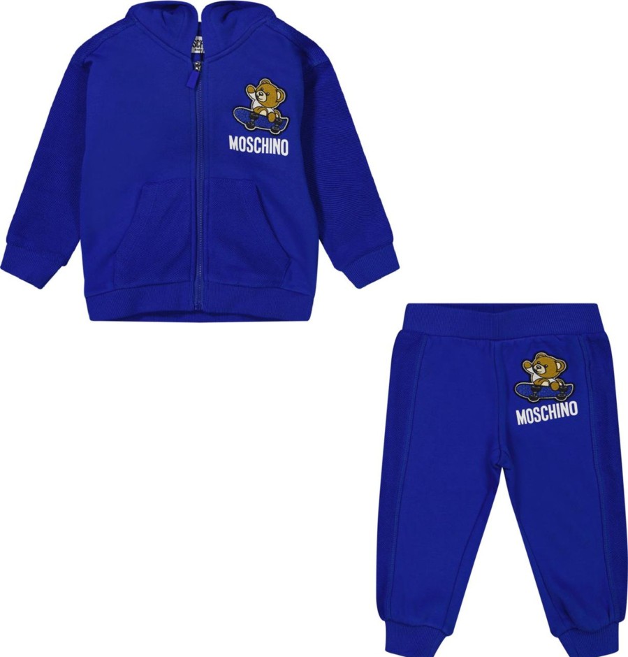 Kids Moschino Babypakjes | Moschino Moschino Baby Jongens Joggingpak Cobalt Blauw Blauw