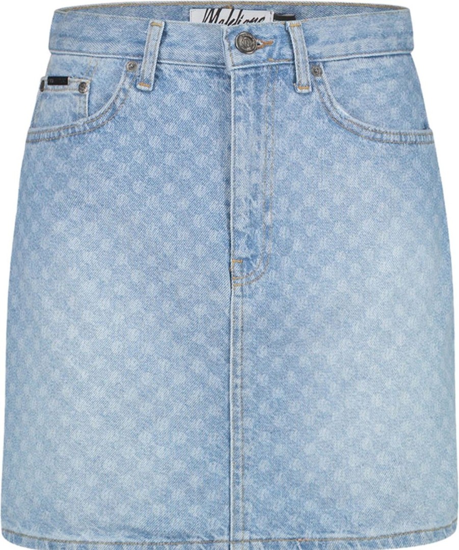 Dames Malelions | Malelions Monogram Skirt - Light Blue Blauw