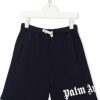 Kids Palm Angels Shorts | Palm Angels Classic Overlogo Sweat Short Darkblue (Navy) Blauw