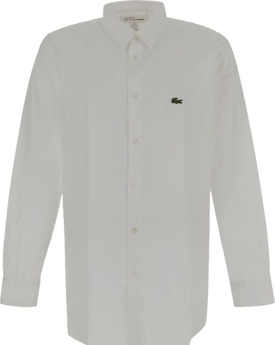 Heren Comme des Garçons | Comme Des Garcons Croco Logo Shirt Wit