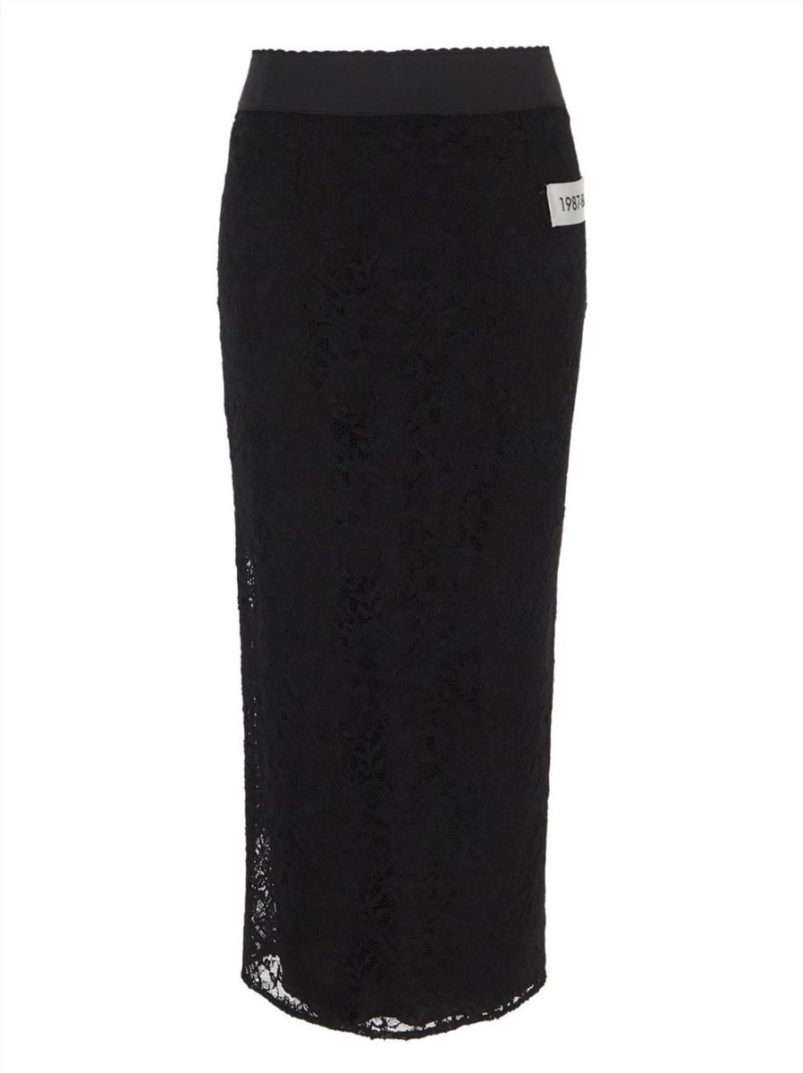 Dames Dolce & Gabbana | Dolce & Gabbana Lace Pencil Skirt Zwart