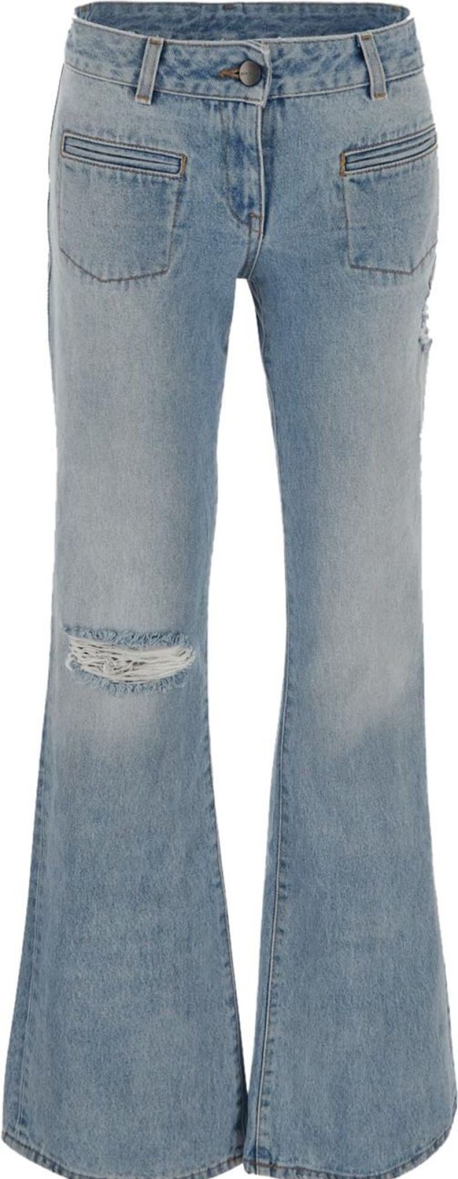 Dames Palm Angels | Palm Angels Denim Bootcut Jeans Blauw