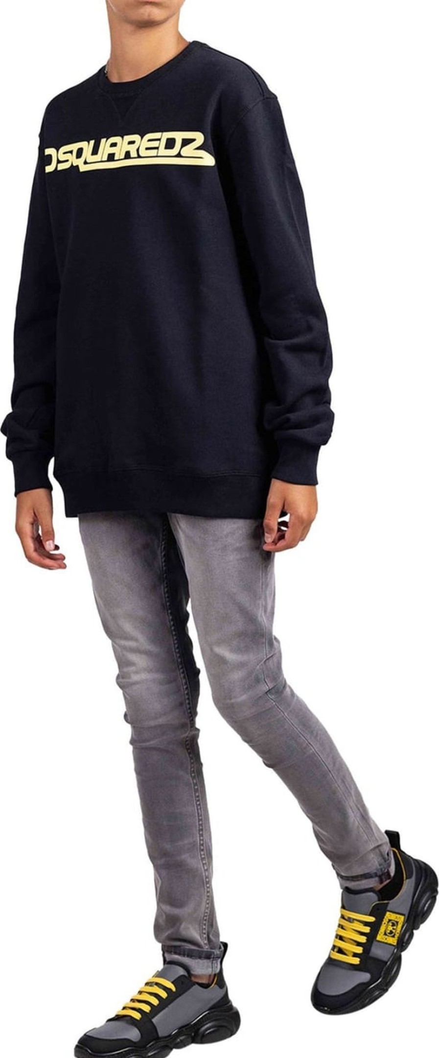 Kids Dsquared2 Truien | Dsquared2 Relax Felpa Sweater Kids Zwart Zwart