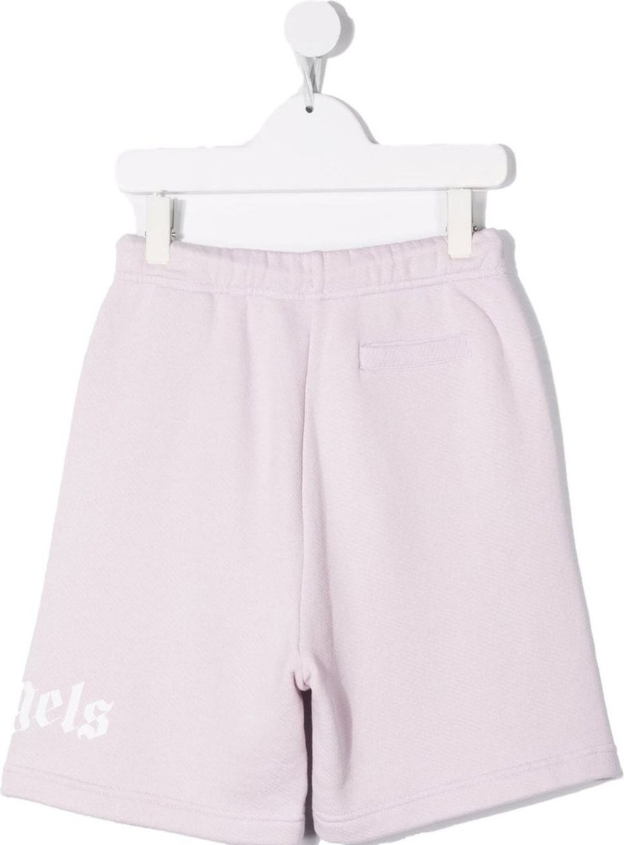 Kids Palm Angels Shorts | Palm Angels Fleece Girl Short Logo Pink Roze