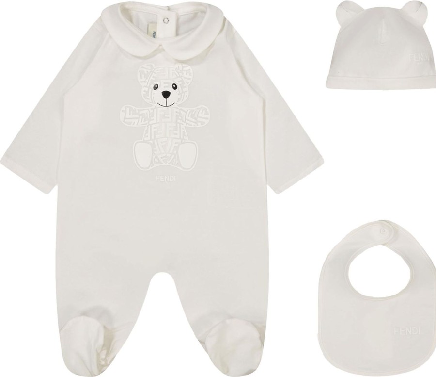 Kids Fendi Sets | Fendi Fendi Unisex Boxpakje Wit Wit