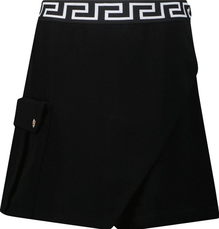 Kids Versace Shorts | Versace Versace Kinder Meisjes Shorts Zwart Zwart