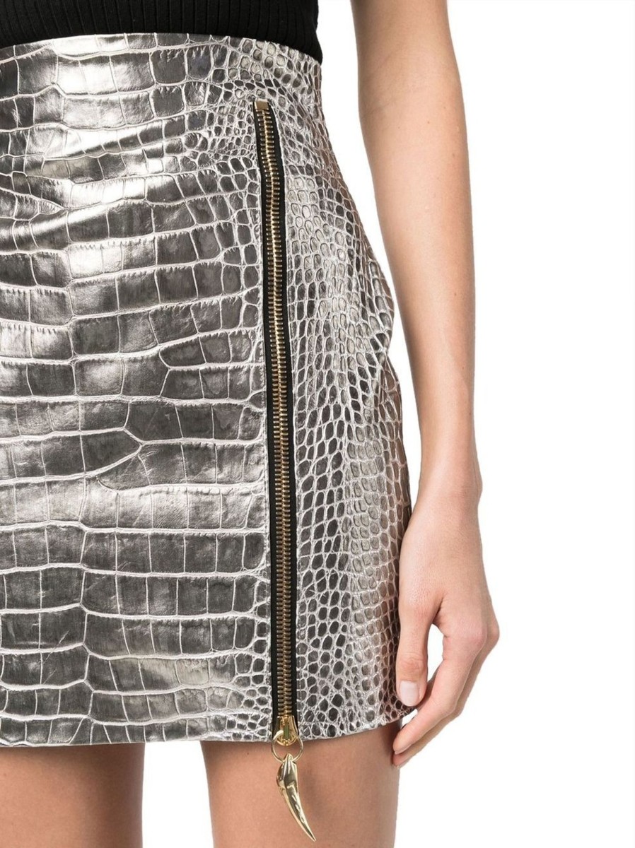 Dames Roberto Cavalli | Roberto Cavalli Skirts Silver Silver Zilver