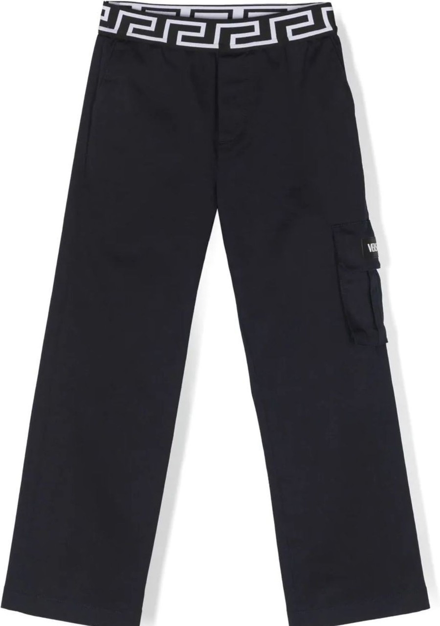 Kids Versace Broeken | Versace Informal Pant Black Zwart