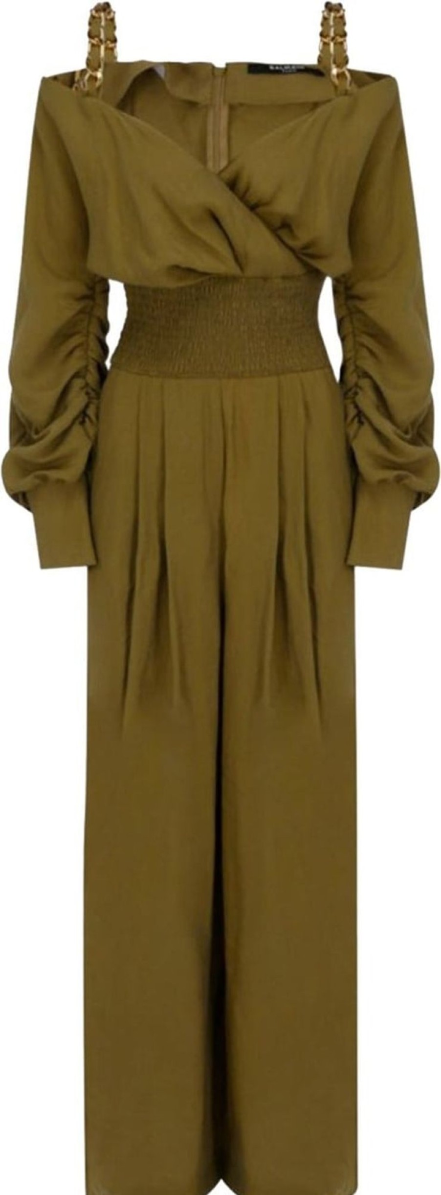 Dames Balmain | Balmain Balmain Viscose And Cotton Jumpsuit Groen