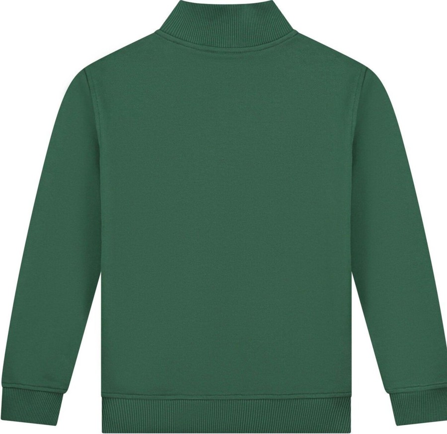 Kids Malelions Truien | Malelions Turtle Half Zip - Dark Green Groen