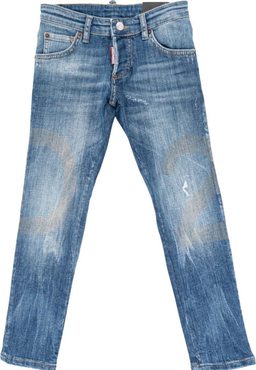 Kids Dsquared2 Broeken | Dsquared2 Clement Pantaloni Jeans Blauw