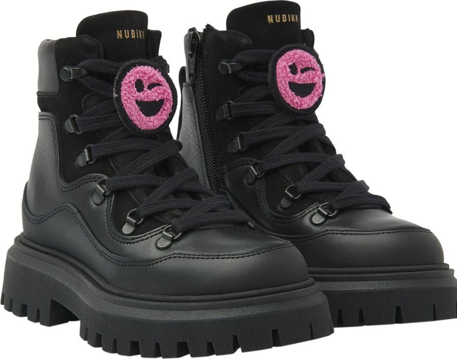 Kids Nubikk Schoenen | Nubikk Fae Montagne Jr | Zwarte Boots Voor Kids Zwart