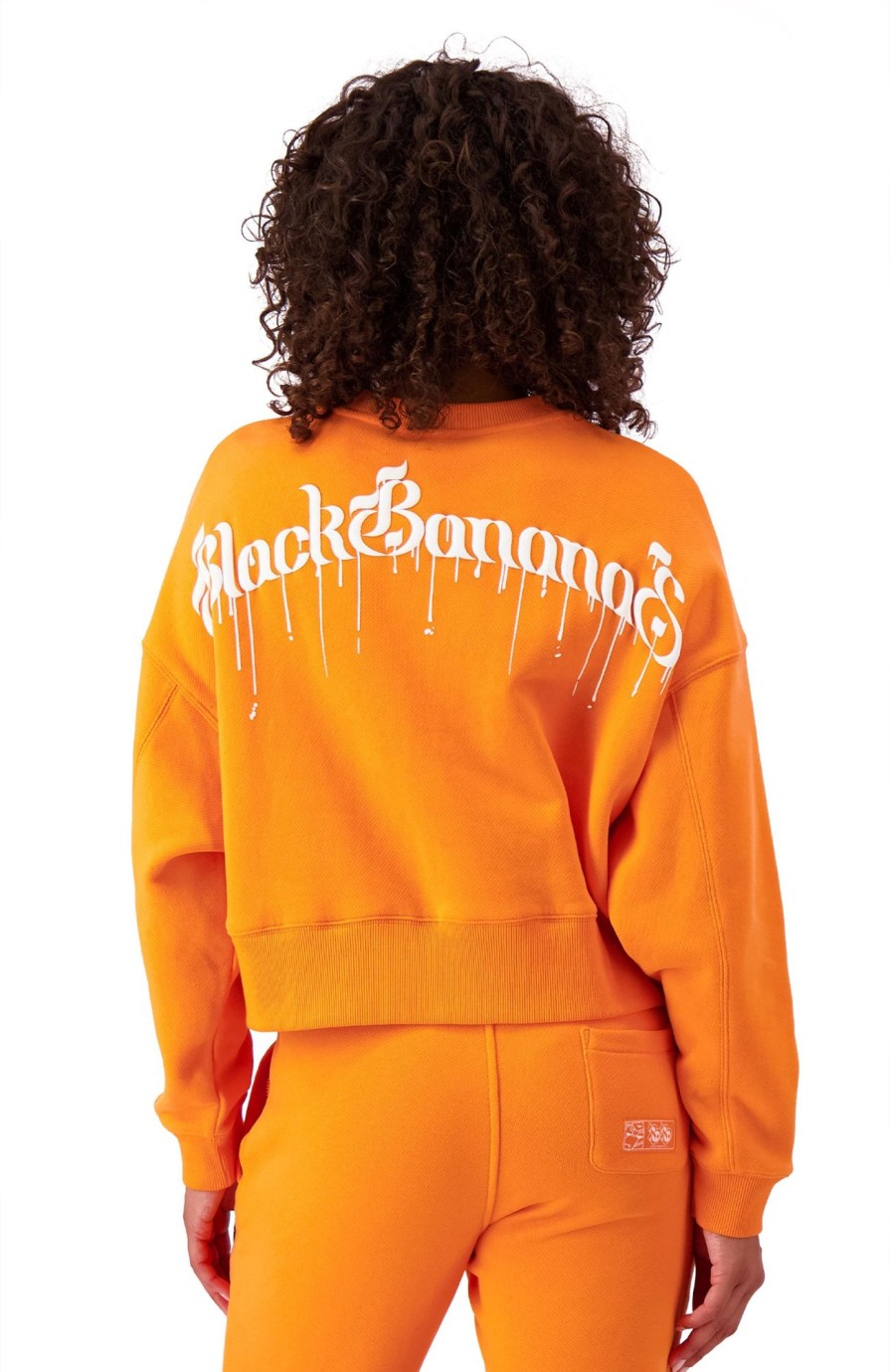 Dames Black Bananas | Black Bananas Dripping Crewneck Sweater Oranje