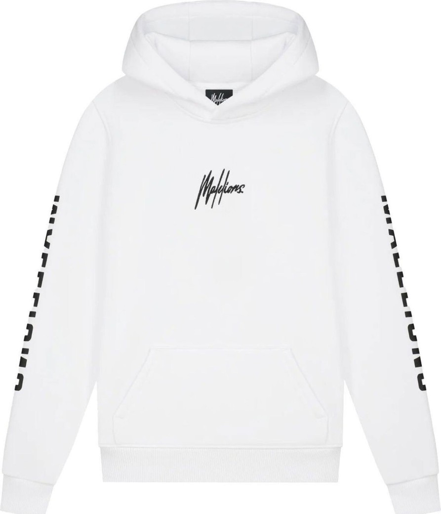 Kids Malelions Truien | Malelions Lective Hoodie - White/Black Wit