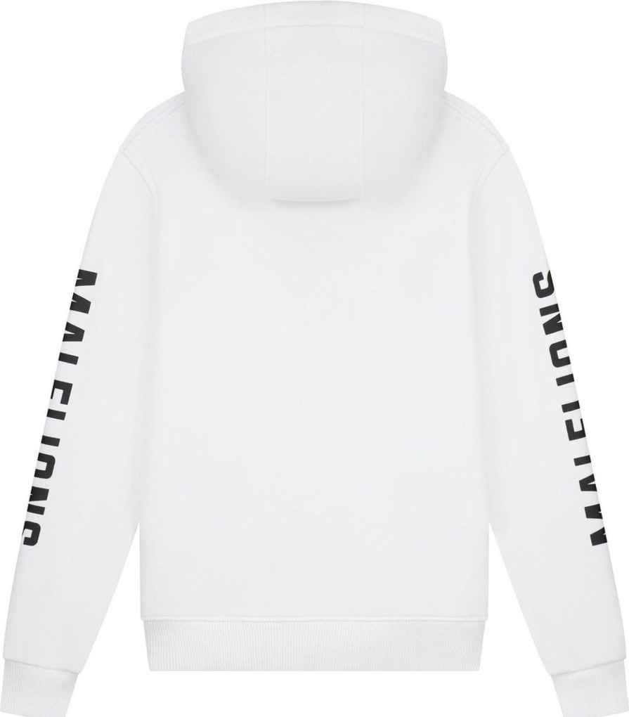 Kids Malelions Truien | Malelions Lective Hoodie - White/Black Wit