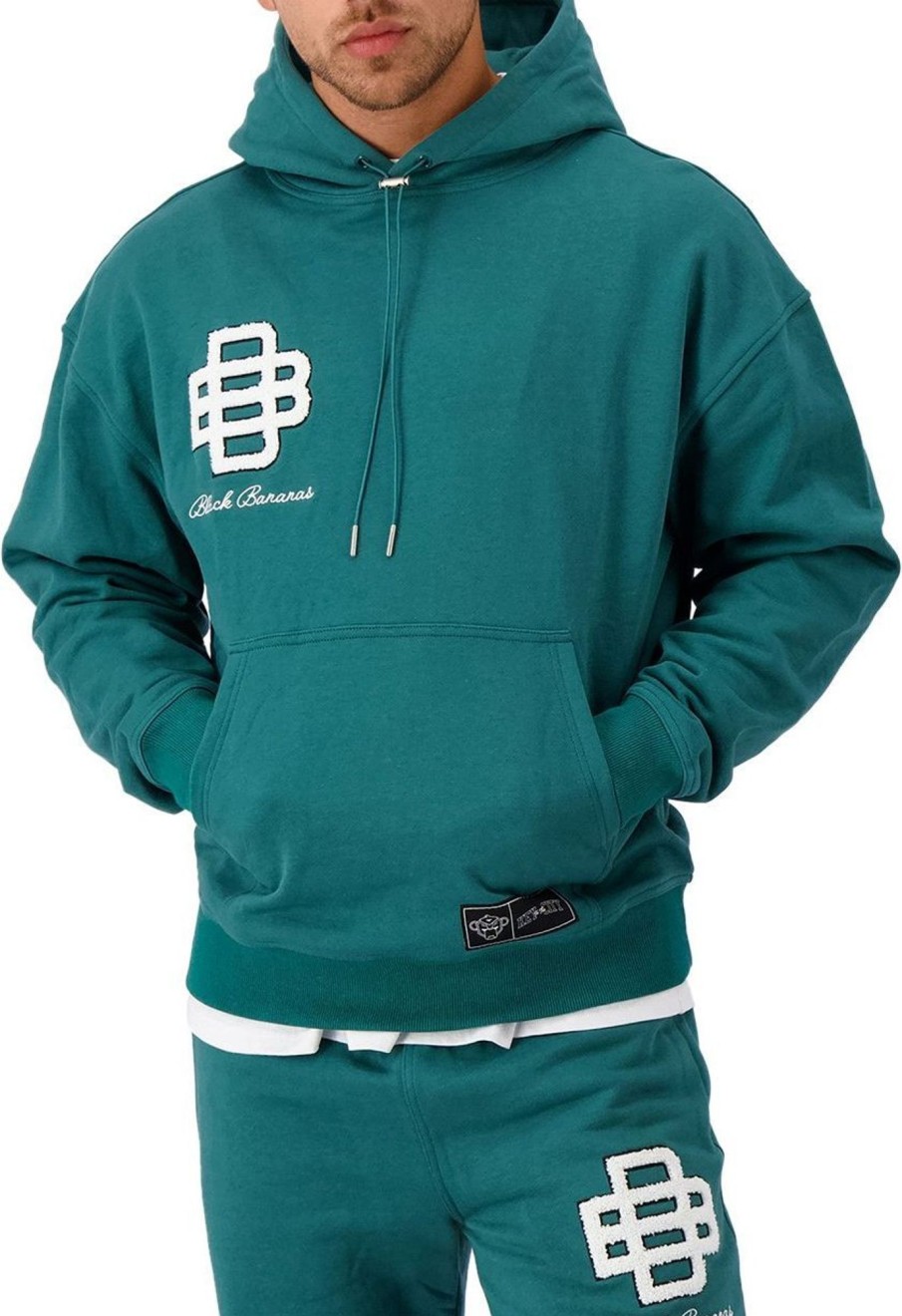 Heren Black Bananas | Black Bananas Mono Lux Hoody Groen