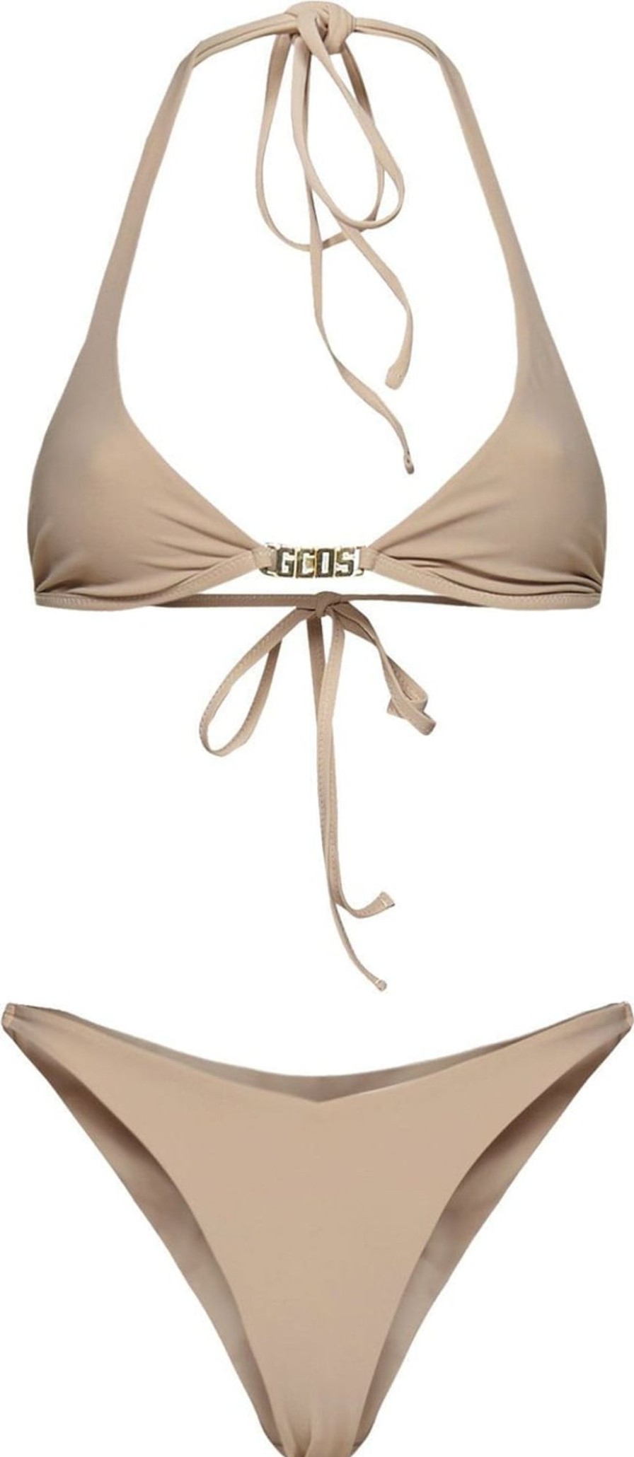 Dames GCDS | Gcds Gcds Logo Bikini Beige