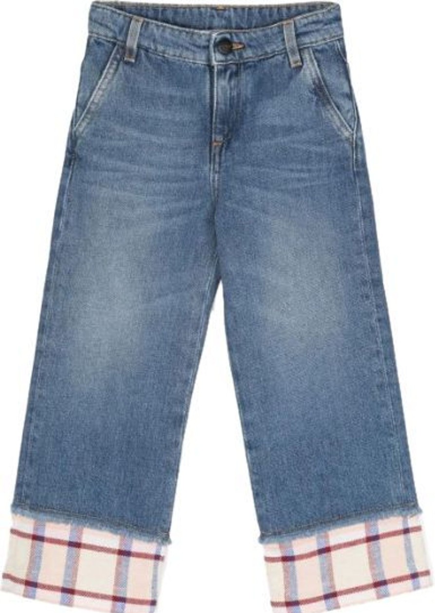 Kids Palm Angels Broeken | Palm Angels Jeans Blue Blauw