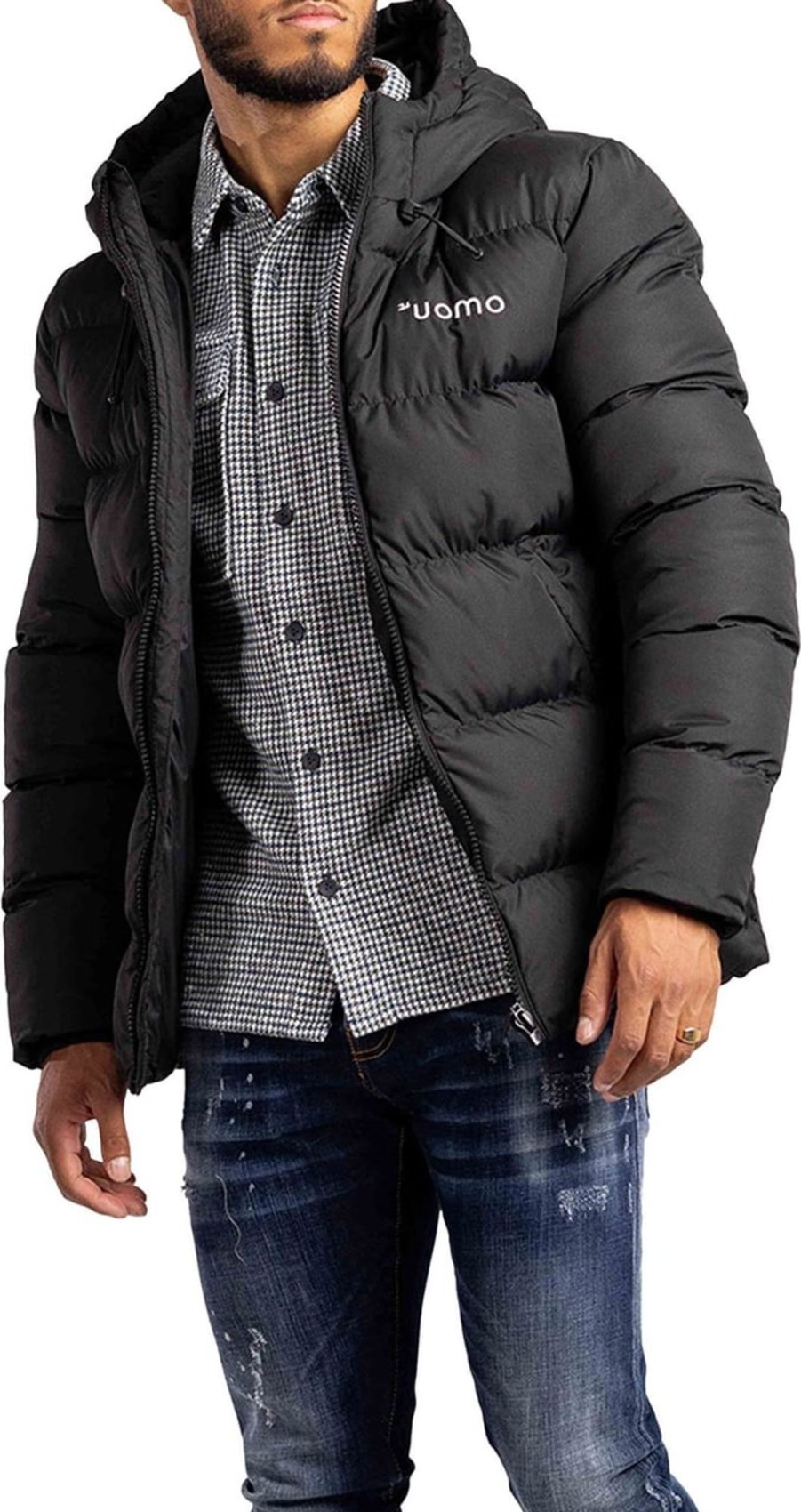 Heren 24 Uomo | 24 Uomo Puffer Jacket Zwart Zwart