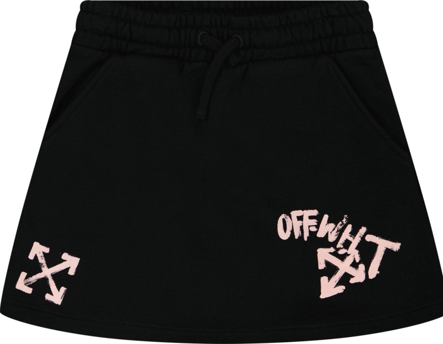 Kids OFF-WHITE Rokken | Off-White Off-White Kinder Meisjes Rok Zwart Zwart